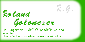 roland goloncser business card